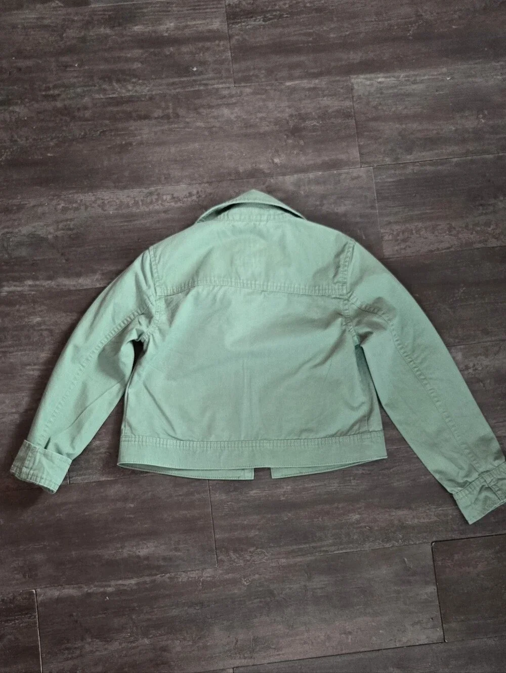 GAP Girls' Mint Green Jean Jacket with Embroidered Patches
